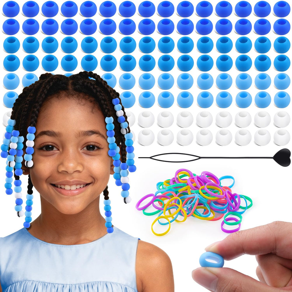 TINKRSTUFF front packaging showing blue silicone beads and included tools for quick styling