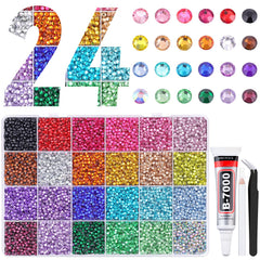 TINKRSTUFF front packaging showing colorful rhinestones and included tools for easy crafting