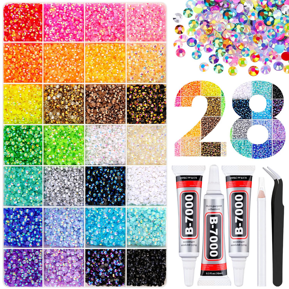 TINKRSTUFF front packaging showing full rhinestone kit and included tools for quick project starts