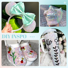 TINKRSTUFF rhinestones applied to nails demonstrating delicate detail and long-lasting shine