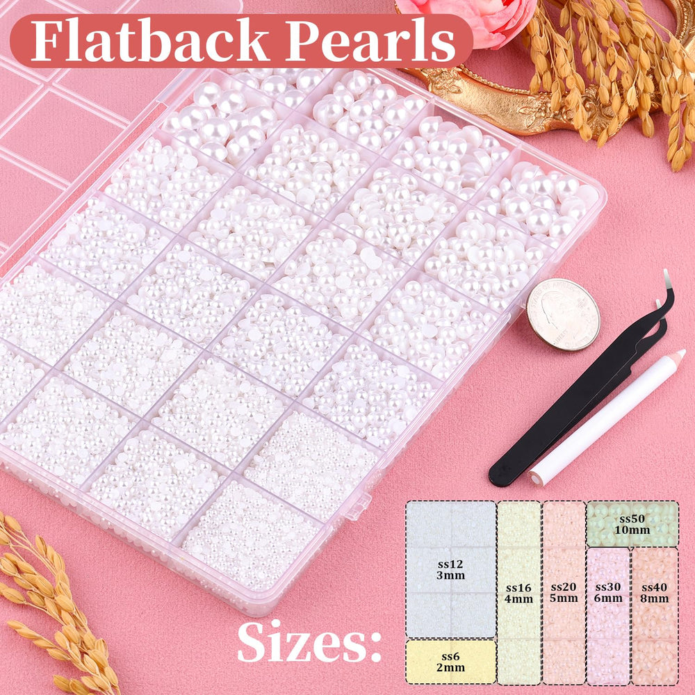 TINKRSTUFF open grid box organized by pearl size for easy access