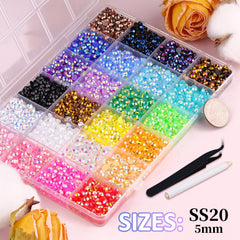 TINKRSTUFF open grid layout with mixed-color 5mm rhinestones for fast craft access