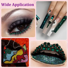 TINKRSTUFF rhinestones applied to tumbler demonstrating bright emerald embellishment