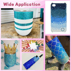 TINKRSTUFF rhinestones held in hand for size and quantity perspective