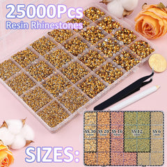 TINKRSTUFF mixed-size rhinestones neatly separated by grid for fast selection