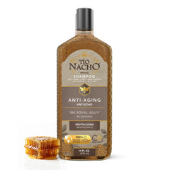 Tio Nacho front packaging showing bottle and label, highlighting strengthening benefits