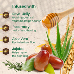 Royal jelly close-up with Tio Nacho label illustrating nourishing benefit