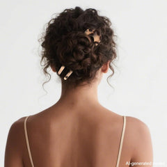 TIOSRU hair pin inserted in French twist demonstrating secure hold and easy use