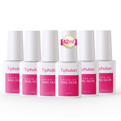 TIPHULAN front packaging showing six brush-on glue bottles and benefits