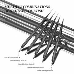 Tipsketch closeup of liner bristles demonstrating smooth, precise strokes