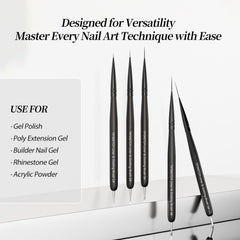 Tipsketch brush in use painting a long thin line for neat nail designs