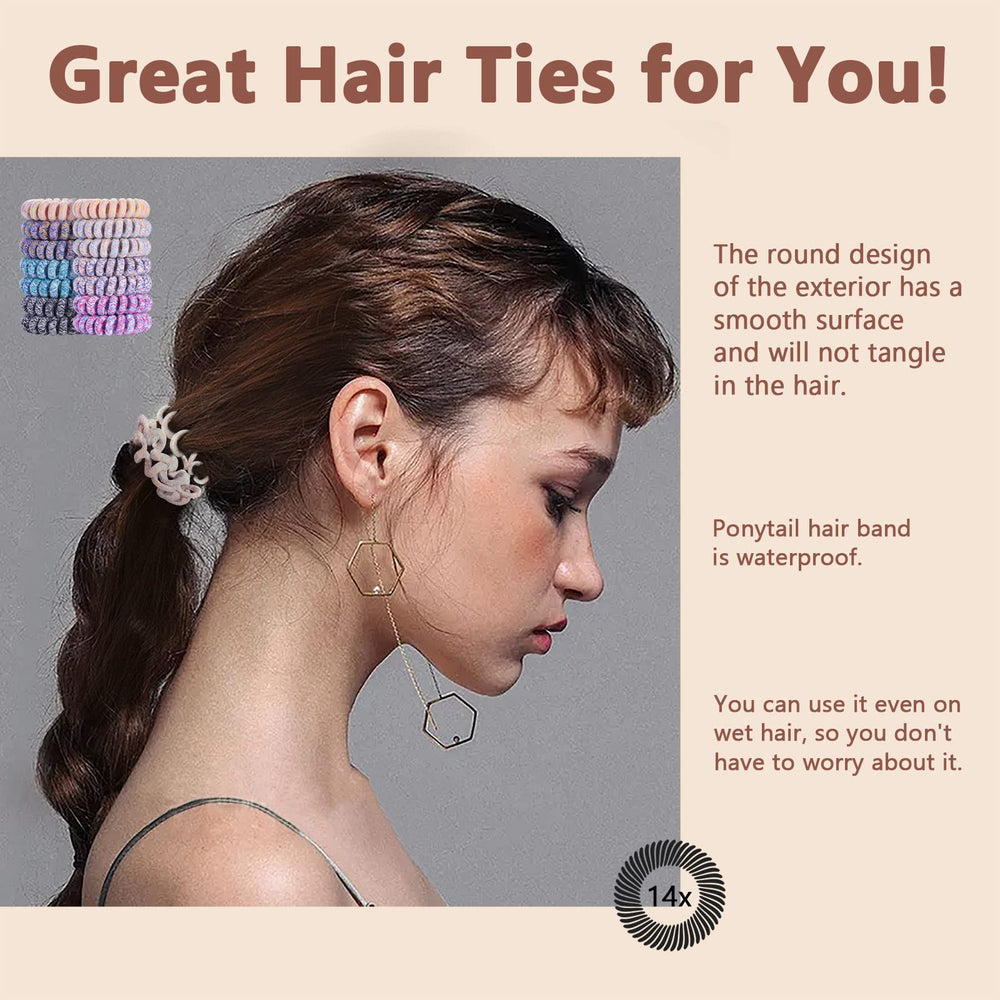 TIZZYT in use securing a medium ponytail with comfortable, no-crease hold