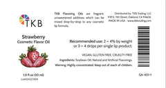 TKB strawberry flavor oil blended into gloss base showing smooth texture and color