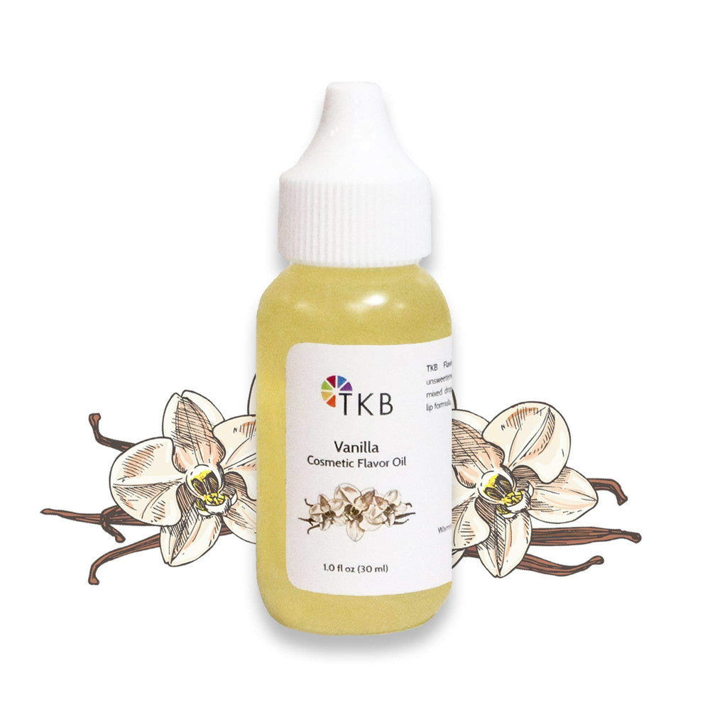 TKB Trading vanilla flavor oil dropper bottle showing precise dosing benefit