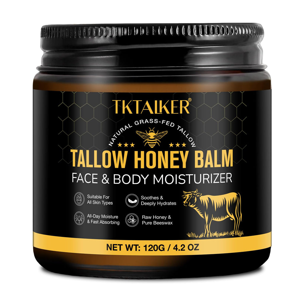 TKTALKER tin front view showing packaging and compact balm for easy storage