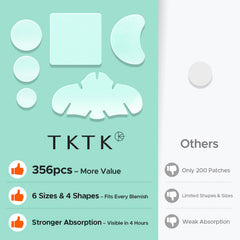 TKTK contoured patch on chin fitting curved area for secure adhesion