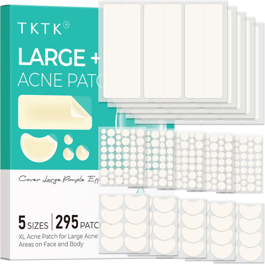TKTK front packaging showing 295 hydrocolloid patches, convenient variety