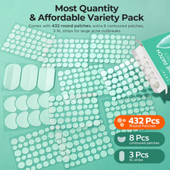 TKTK assorted patch sizes laid flat to show dots and strips