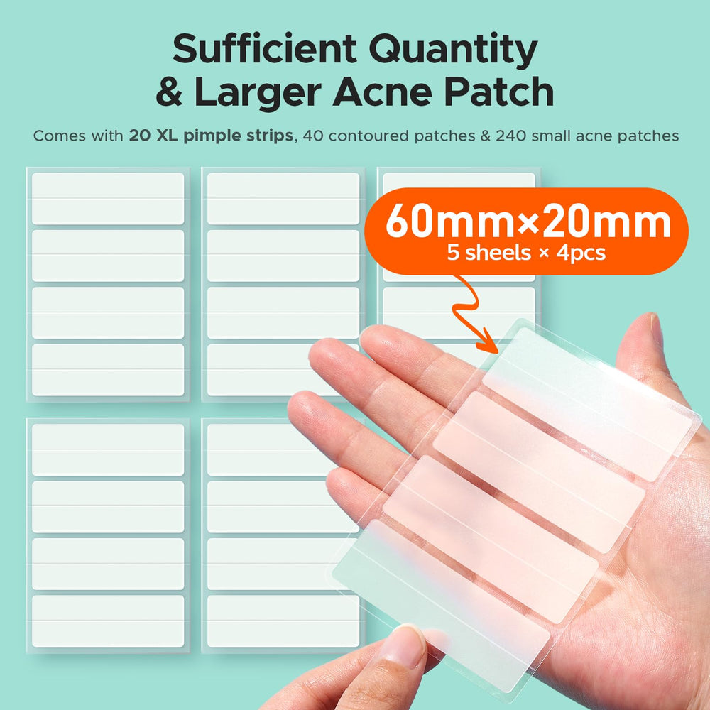 TKTK size comparison showing XL and spot patches for tailored coverage