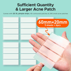 TKTK size comparison showing XL and spot patches for tailored coverage