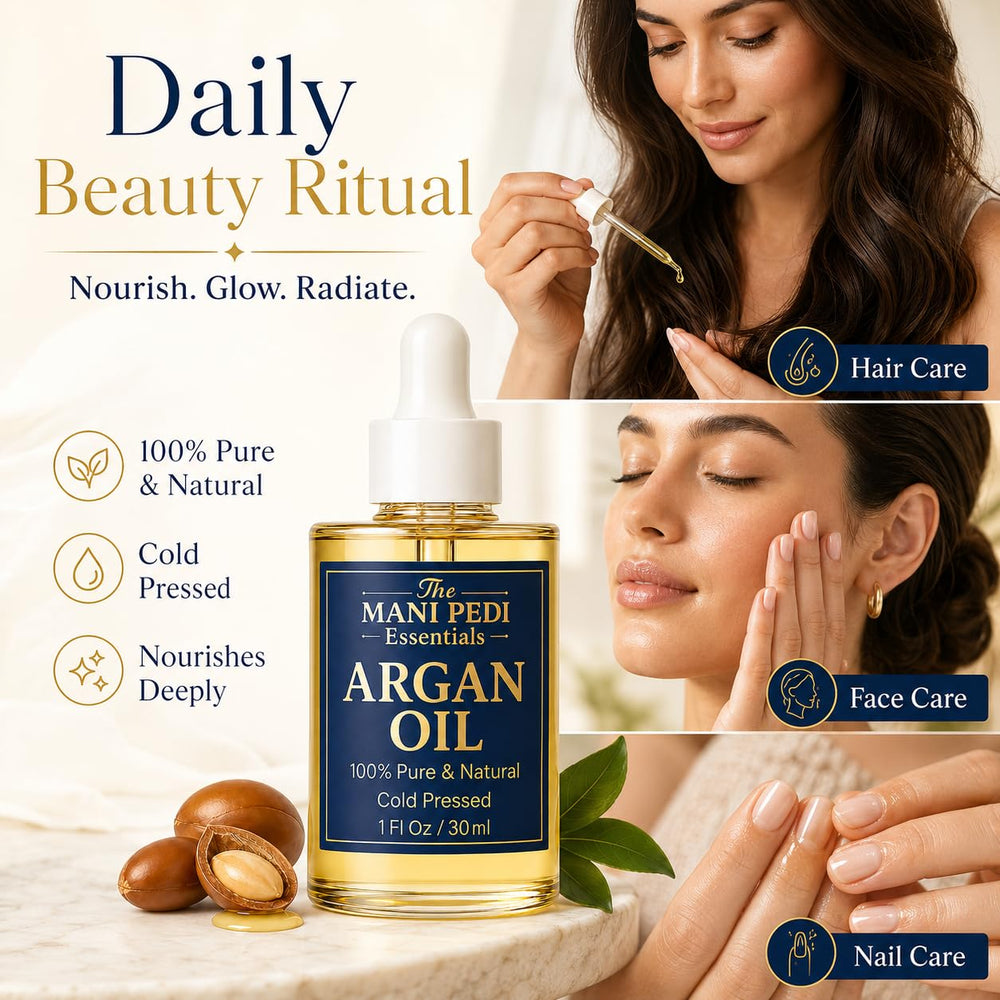 The Mani Pedi Essentials bottle next to a coin showing travel-friendly size