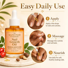 The Mani Pedi Essentials bottle beside a coin showing compact portable size benefit