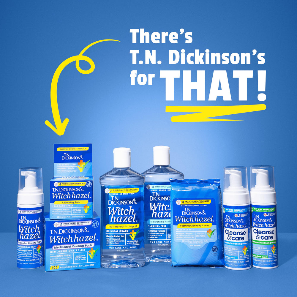 T.N. Dickinson's bottle on bathroom counter in daily-care setting for routine use