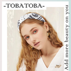 TOBATOBA headband worn with ponytail demonstrating non-slip hold
