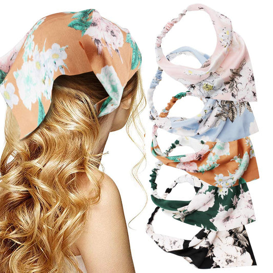 TOBATOBA front view of five floral headbands showing variety and convenience