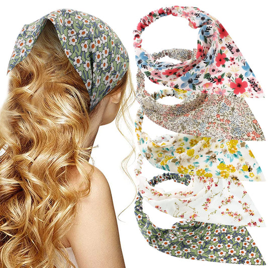 TOBATOBA front view of five floral headbands showing variety and easy selection
