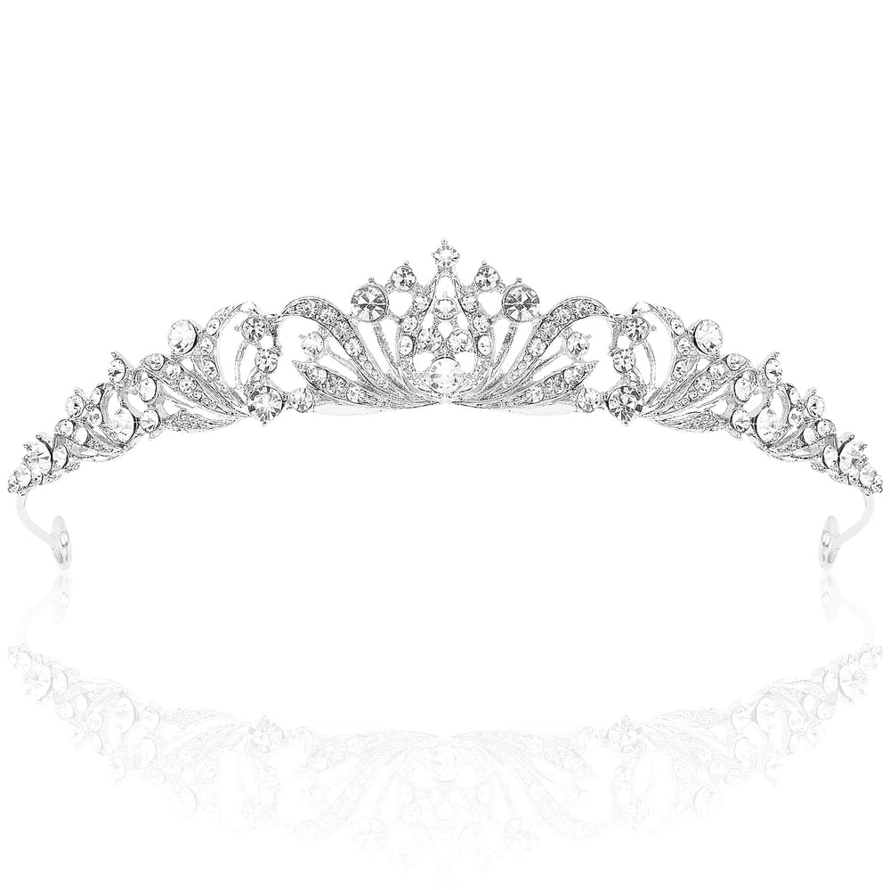 TOBATOBA front view of silver tiara showing elegant silhouette and sparkle