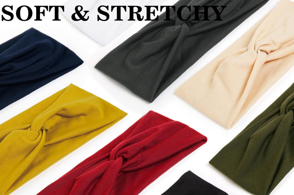 Tobeffect headband stretched to show elastic width and flexible sizing benefit