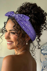 Tobeffect headband worn with updo showing boho style and secure hold benefit