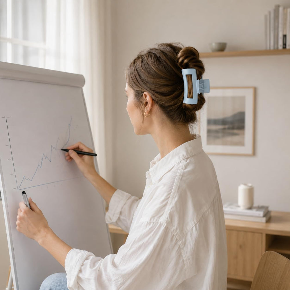 TOCESS clip holding thick curly hair to show all-day security benefit