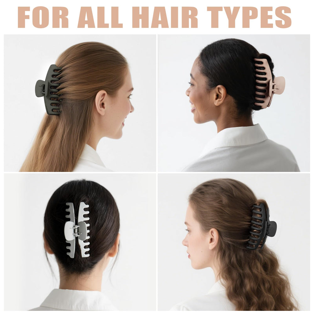 TOCESS jumbo clip securing a thick curly ponytail for secure, no-pinch hold