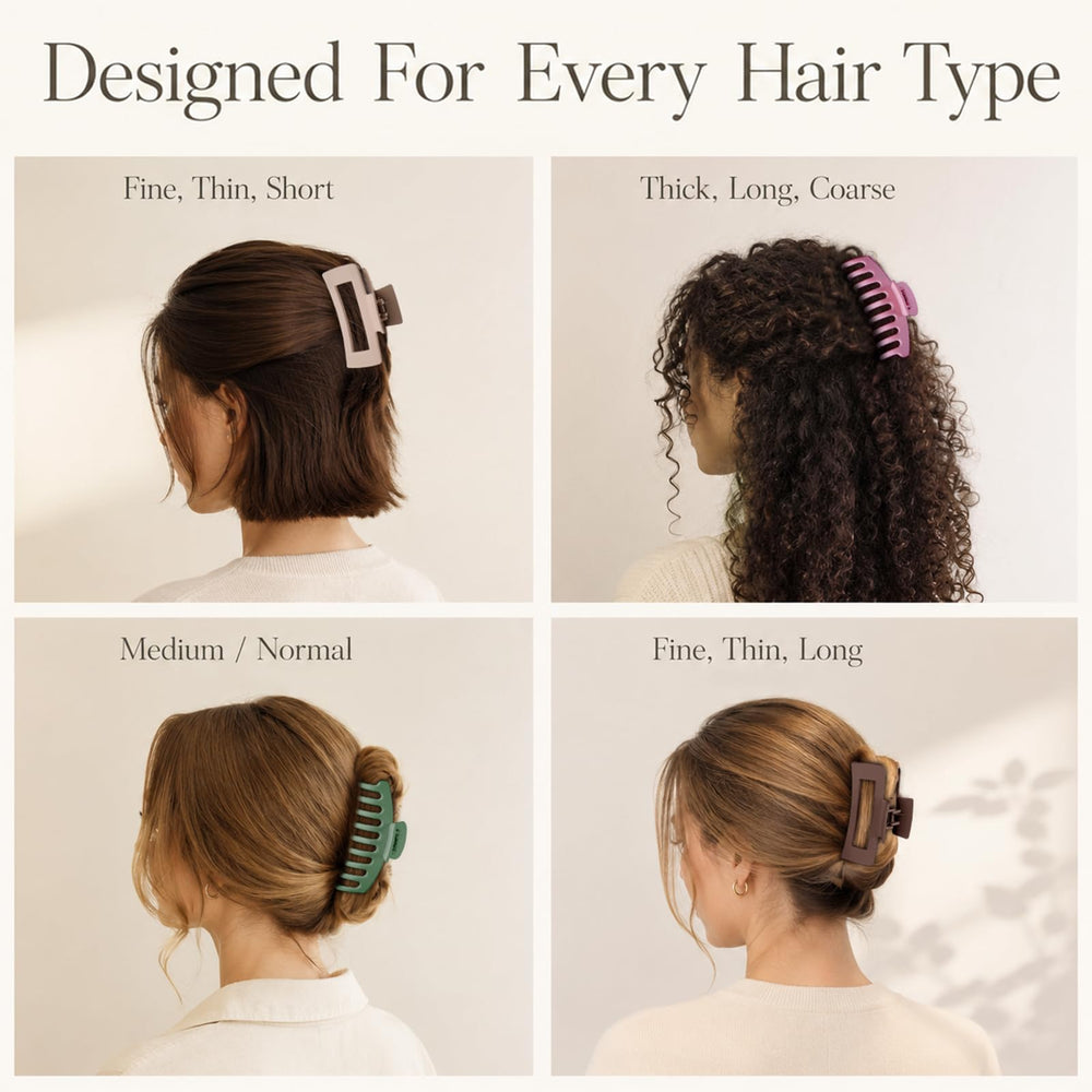 TOCESS half-up hairstyle created with jumbo clip showing quick styling