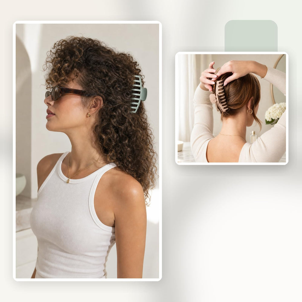 TOCESS clips paired with clothing to show style coordination benefits