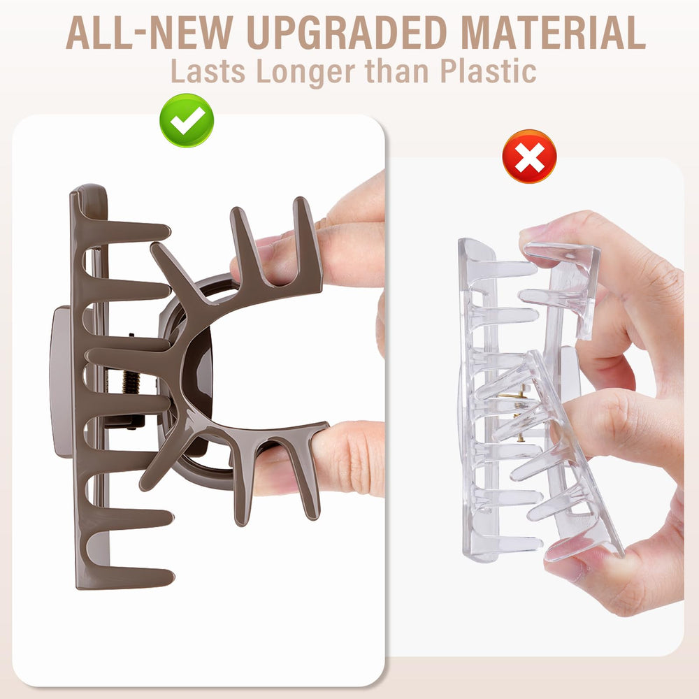 TOCESS square clip profile demonstrating firm hold for thick hair