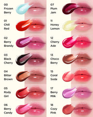 TOCOBO glossy oil texture close-up showing glassy shine and smoothing benefit
