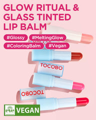 TOCOBO close-up texture swipe displaying glassy sheen and smoothness