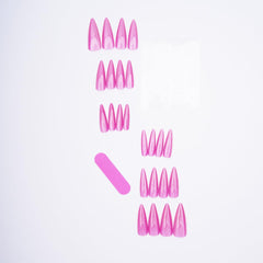 TOGZOM side view of long stiletto shape, highlights sleek almond silhouette