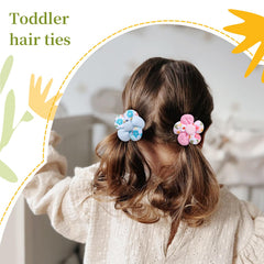 TOKUFAGU hair ties in use on toddler ponytail for secure gentle hold