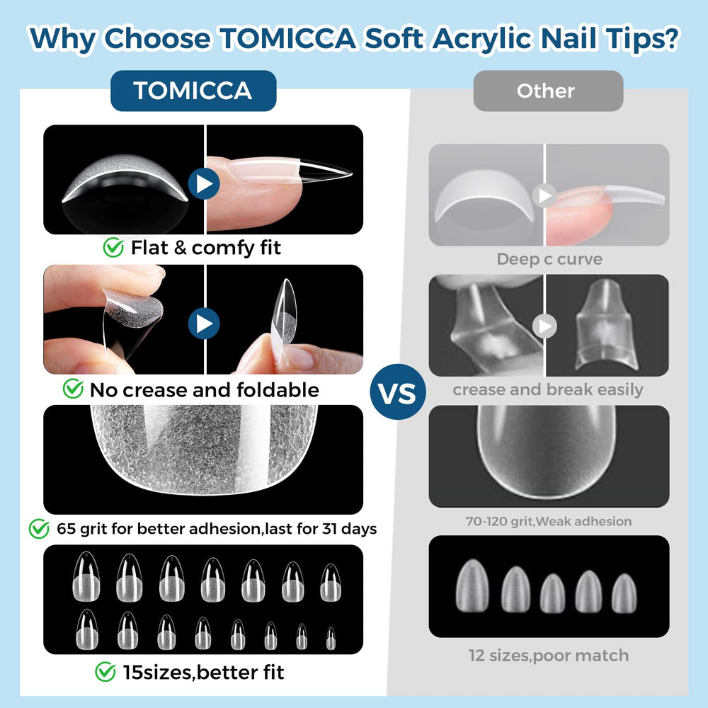 TOMICCA clear tip exterior highlighting natural sheen for polish