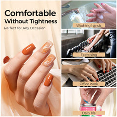 TOMICCA cured clear finish on nails showing non-yellowing result