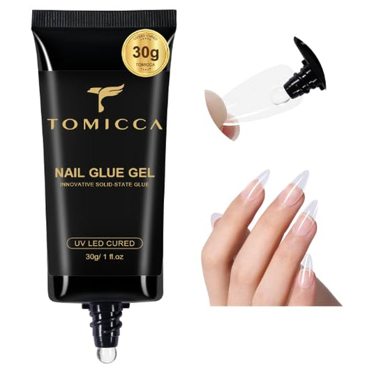 TOMICCA front bottle 30g showing label and clear gel for long-lasting hold