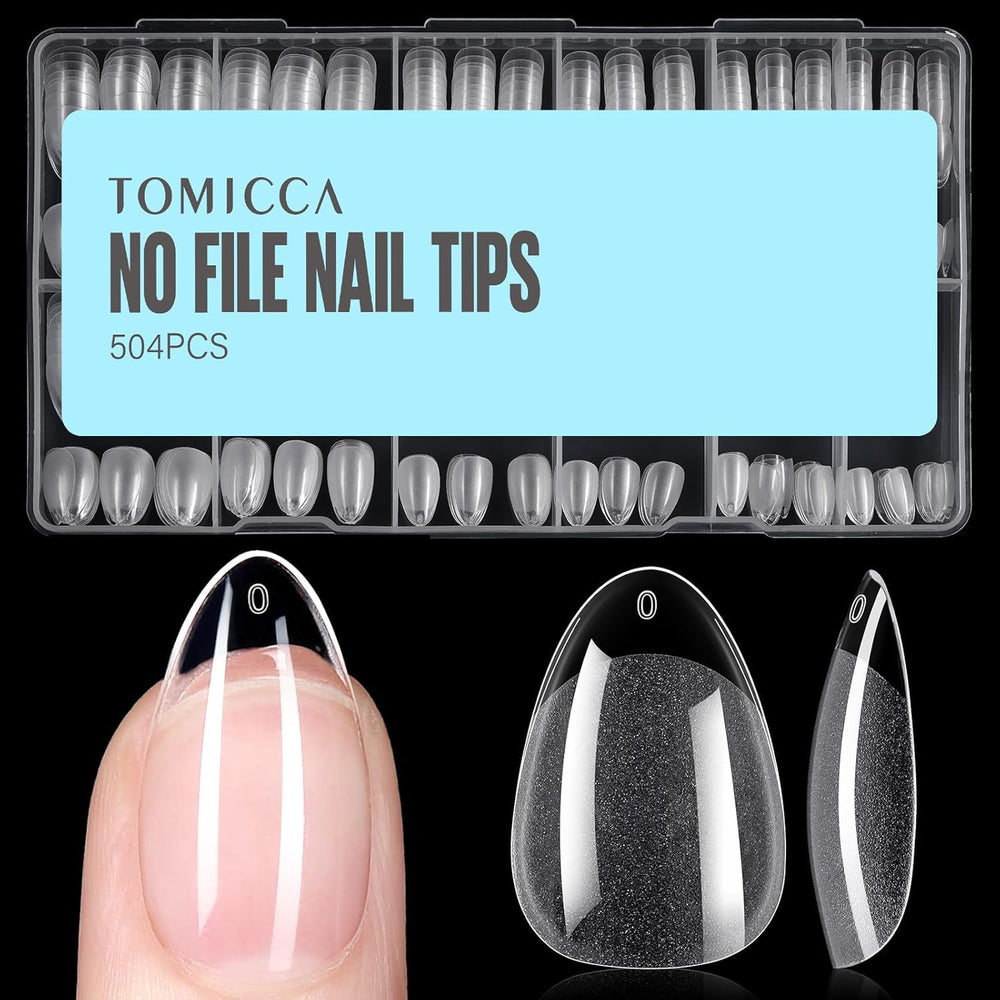 TOMICCA front packaging showing 504-piece set and quick application benefit