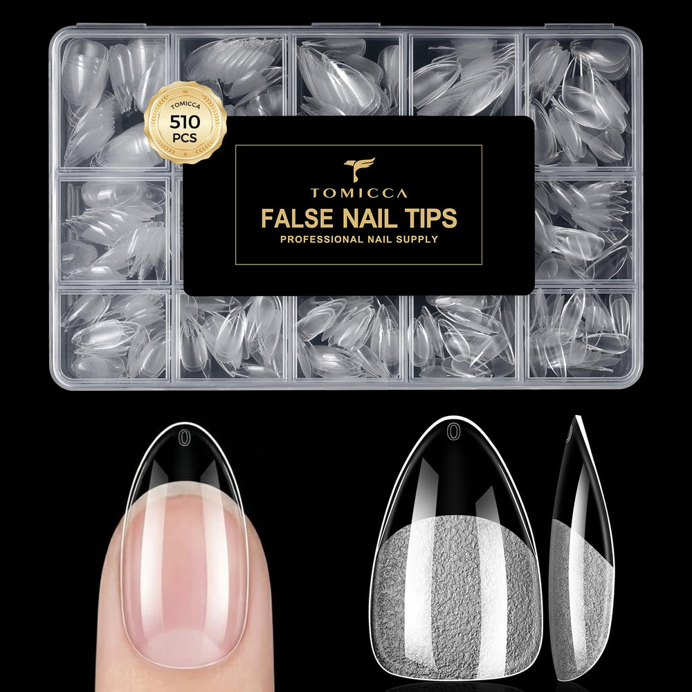 tomicca front packaging showing full 510pcs set and clear tip benefits