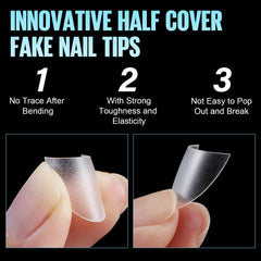 TOMICCA tips in use with gel application demonstrating smooth finish and durability