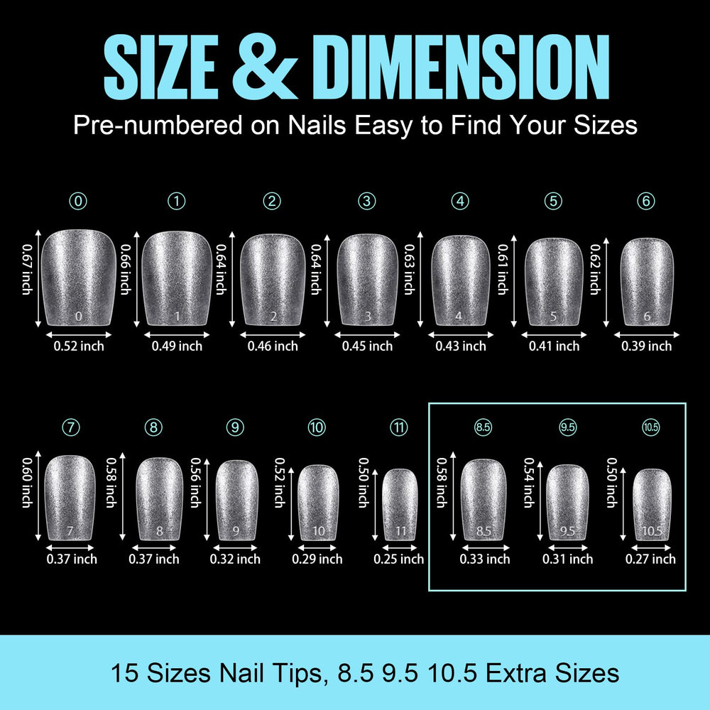 TOMICCA tips applied on short nails delivering natural-looking results