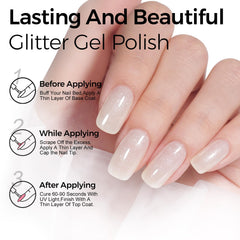 TOMICCA pink white jelly nail swatch layered translucency for customizable soft shimmer